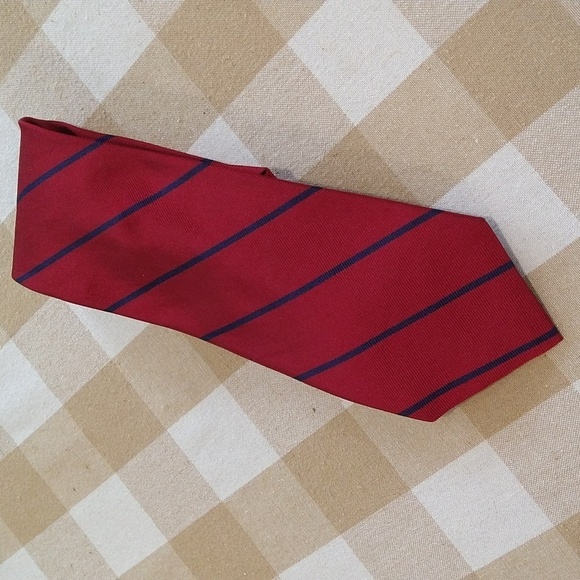 Lauren Ralph Lauren red navy silk tie - Picture 1 of 3